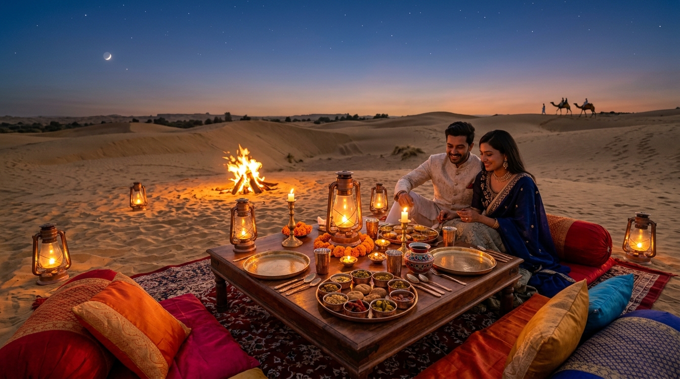 Romantic Candlelight Dinner on Dunes Jaisalmer